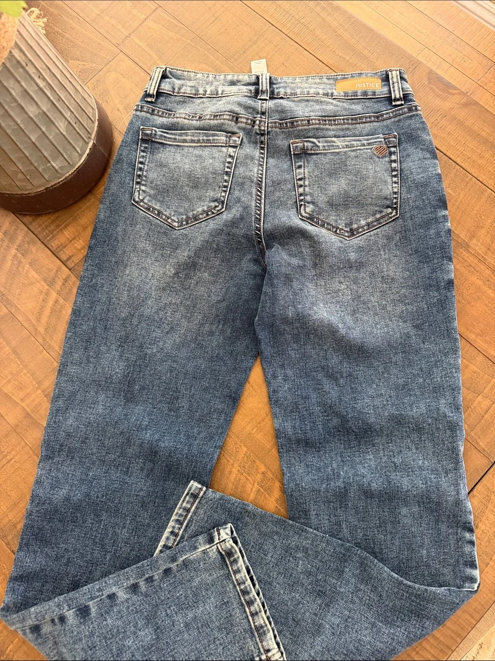 Justice Girls Medium Wash Straight Leg Jeans